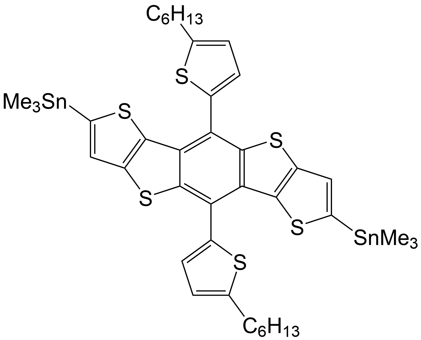 2,7-bis(trimethylstannyl)- 5,10-bis(4-hexylthiophen-2-yl) benzo[1,2-b:4,5-b' ]dithieno [3,2-b]thiophene/
